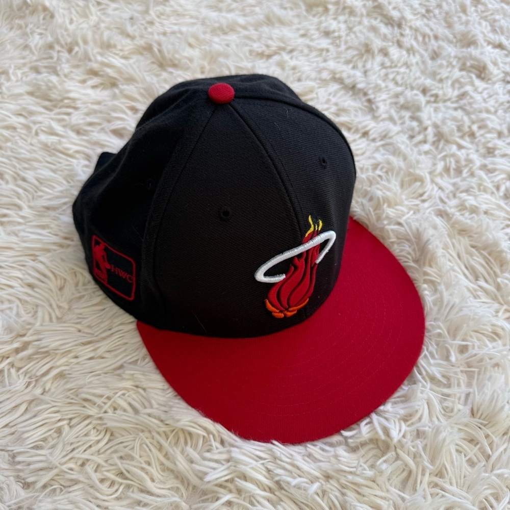 Miami Heat 47 Brand Hardwood Classics Snapback Black Red Cap Hat